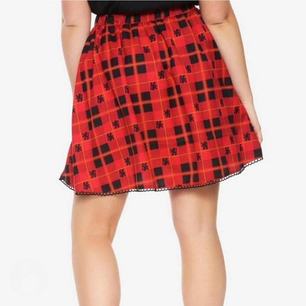 Red Plaid A-Line Mini Skirt